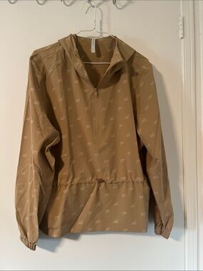 Fabletics Tan Hooded Half-Zip Pullover pants suit
